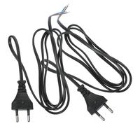 2 Pièces Cordon d'alimentation à 2 Broches, Remplacement | PVC et Cuivre, Connexion Sûre et Transmission Fiable, Usage Maison ou Bureau, Noir