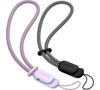 2 Pièces Cordons Avec Dragonnes À Main Pour Couple, Pour Téléphone Portable, Clé, Usb, Lecteur Mp3, Mp4 Et Plus (Noir & Lilas)