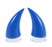 2 Pièces Cornes de Diable en Caoutchouc ABS Bleu Léger | Décoration Détachable, Style Chevaleresque, pour Casque Intégral et Ski, Usage Cyclisme Urbain et Moto