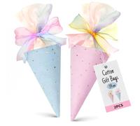 2 pièces Cornet surprise pour la rentrée scolaire, cornet pour les frères et sœurs, cornet de bonbons, cornets à remplir, cadeau pour la rentrée scolaire (bleu + rose)
