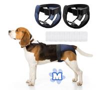 2 Pièces Couche pour Chien Femell, Culotte Chiennes Chaleurs pour Chien, Couches pour Chiens, Culotte Menstruelle Femelle avec 8 Serviettes Hygiéniques, Noir et Bleu, Taille M