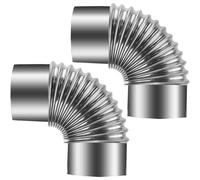 2 Pièces Coude Tuyau De Poêle Cheminée, Acier Inoxydable Coude 90 ° Tuyau Tuyau D'échappement, Ø 100 mm Ø 110 mm Ø 120 mm Tube Adaptateur De Conduit De Fumée Coude Tuyau De Poêle(12cm)