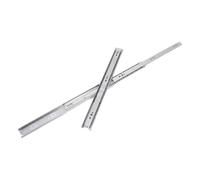 2 Pièces Coulisses de Tiroir en Acier Inoxydable 450mm à Trois Sections | Extension Complète Roulements à Billes, Finition Argentée, Montage Latéral pour Armoires et Commodes en Bois