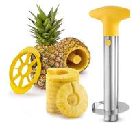 2 Pièces Coupe Ananas Inox, Epluche et Trancheuse D'Ananas, Outil pour Vide-Ananas, Utilisé pour Couper le Noyau, La Peau et Les Tranches