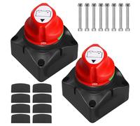 2 Pièces Coupe Circuit Batterie 12V 24V, Interrupteurs de Batterie de Voiture 275A,Coupe Batterie ON-OFF, Interrupteur Coupure Isolateur BatterieS, pour Moto, Bateau, Camion, Camping-car