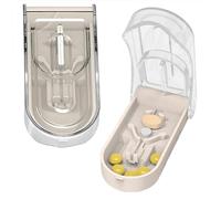 2 Pièces Coupe-Comprimé pour Couper et Écraser Petits et Gros Cachets, Séparateur de Comprimés pour Fendre vos Pilules et Transporter vos Médicaments avec Compartiment de Rangement pour Pilules