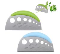 2 Pièces Coupe Herbes Fraîches, Éplucheur Herbes à 7 Trous Outil Aromates Cuisine en Acier Inoxydable, Outil de Cuisine Multifonction pour Feuilles, Épices et Légumes, Vert et Bleu