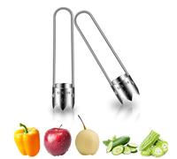 2 Pièces Coupe Noyaux de Pomme Vide Légumes en Acier Inoxydable Vide-Poivre Vide-Fruits Vide Fruits Multifonctionnel pour Enlever les Noyaux des Fruits et Légumes