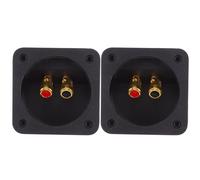 2 Pièces Coupelle de Haut-parleur Ronde ABS à Bornes à Ressort | Alliage de Zinc, Double Câblage, Repères Colorés, Soudure Arrière, Raccords Mini Cosses ou Fiches Audio