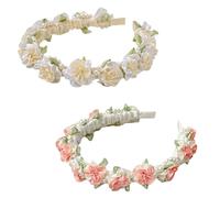 2 Pièces Couronne de Laurier, Bandeau Pearl Jasmine, Bandeau Grecque Romain Coiffe Cheveux Femme Accessoires, Bridal Coiffe de Mariage Feuille Serre-tête Couronne Voyage, Photographie, Fête