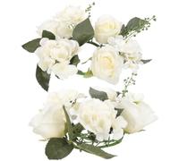 2 Pièces Couronne Décorative Rose Artificielle