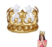 2 Pièces Couronne Gonflable Couronne D'anniversaire Gonflable Décoration D'anniversaire pour Reine Roi, Anniversaire, Accessoire Costume Carnaval, Fête de Poule