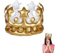2 Pièces Couronne Gonflable Couronne D'anniversaire Gonflable Décoration D'anniversaire Pour Reine Roi,Anniversaire,Accessoire Costume Carnaval,Fête De Poule