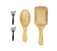 2 Pièces Coussin De Coussin Et Pinceau De Nettoyage De 2 Morceau, Peigne De Massage, Peigne À Poignée En Bois, Peigne Durable, Outil De Salon De Coiffure, Peigne De Soins Capillaires.