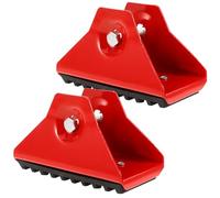 2 Pièces Coussin de Pied D’échelle Pliable, Caoutchouc Rouge | Base Élargie, Fond Rembourré, Alliage D’aluminium, pour Marches Articulées, Usage Intérieur et Atelier
