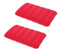 2 Pièces Coussin de Plage Gonflable,Coussin de Voyage,Plage Oreiller,Voyage Léger Portable Flocage Coussin d'air Oreiller,Convient aux Voyages en Plein air et à la randonnée (Rouge)