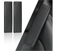 2 Pièces Coussinet de Ceinture de Sécurité pour Jaguar E-Pace 2018-2026 | Finition cuir PU Texture matelassée Dos en velours doux Soulage la pression Fermeture auto-agrippante