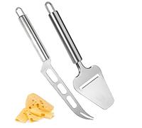 2 Pièces Couteau Fromage, Couteau à Fromage Set, Acier Inoxydable Couteaux à Fromage, Ensemble de Couteaux à Fromage, Tranchette à Fromage Couteau Fromage pour Fromage, Pain, Gateaux et Beurre