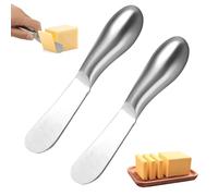2 Pièces Couteaux à Beurre, Couteau à Crème, Couteau à Tartiner à Beurre, Épandeur de Fromage en Acier Inoxydable, Tartineurs en Acier Inoxydable, pour Couper ou Tartiner Beurre, Fromage, Confiture