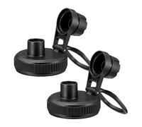 2 Pièces Couvercle de Bouteille Large en Silicone PP Noir | Joint à Double Silicone, Anneau de Portage Aléatoire, pour Flasques et Bouteilles Larges, Sport