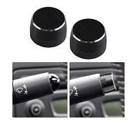 2 pièces couvercle de commutateur de lampe à cadran en acier adapté for Smart Fortwo 451 2009-2014 capuchon de vitesse d'essuie-glace de voiture style de voiture décoratif (Color : Svart)