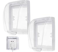 2 pièces couvercle de prise extérieure TNC en plastique transparent étanche boîte d'interrupteur mural rabattable pour prise, sonnette, panneau lumineux, Protection électrique résistante aux int