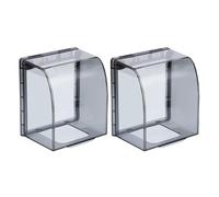 2 Pièces Couvercle Étanche 86, Protection Anti-poussière | Plastique Noir Transparent Surélevé, Installation Rapide sans Outils, Protège Interrupteurs Muraux les Infiltrations D’eau