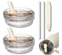 2 Pièces Couvercle Etanche pour Stanley Cup,40 Oz Stanley Cup Accessoires,Couvercle de Protection Réutilisable Amovible avec 2 Pièces Paille, Reusable Tumbler Accessory Avec