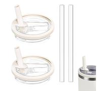 2 Pièces Couvercle pour Stanley Cup Etanche,Anti Tea Anti-Fuite Protection Avec Paille Hermétique de Flip Lid Mug étanche Straw Accessoires,pour Remplacement Bouchon Courbé Couvre Gourde Thermos 40 oz