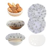2 Pièces Couvercle Réutilisable pour Aliments Housses Banneton pour Pain Avec Grattoir Charlotte Alimentaire Reutilisable Élastique Film de Fermentation, Accessoires Cuisson Pain