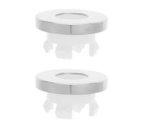 2 Pièces Couvercle Rond de Trop-plein, Cuivre Plastique | Décor Moderne Discret, Surface Lisse Soignée, pour Lavabos Céramiques, Maisons et Maintenance Immobilière