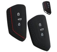 2 Pièces, Couvercles de Clé en Silicone pour Voiture, Compatible pour Golf 8, e-Golf, ID3, ID4, GTI, GTE, Seat 5F dès 2020 - Protection Durable et Élégante en Rouge et Bleu