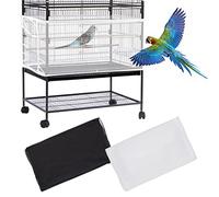 2 Pièces Couverture de Cage à Oiseaux, Housse de Protection en Maille, Extra Large Attrape Graine, Filet de Perroquet Ajustable en Maille Nylon, Couvre-Jupe Guard pour Ara Perruche Rondes Carré Cage