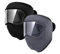 2 pièces couverture faciale d'hiver pour hommes, bouclier facial complet coupe-vent avec lunettes HD amovibles masque thermique en polaire pour les activités de plein air, bouclier