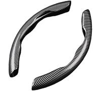 2 Pièces Couvre Volant de Voiture Fibre de Carbone pour BMW X3 E83 F25 F97 G01 G08 IX3 iX3 X3M 20i 20d 30i 30d,Antidérapant Respirant Housse de Volant Segmentées Accessoires.,A-Black