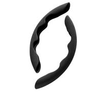 2 Pièces Couvre Volant Voiture pour Ford F-250 Super Duty III Super Cab Short Box 2011-2016, Housse de Volant Segmentée Antidérapante et Résistante à la Transpiration（37-39CM）,Black