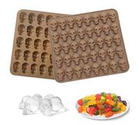 2 Pièces Crâne En Forme De Cube En Silicone 3D Glaçon En Silicone Crâne Moule à Chocolat Tête De Mort 3d Moule Tête De Mort En Silicone Mini Crâne Moule En Silicone Pour Le Whisky Le Cocktail