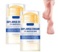 2 Pièces Crème à l'Urée 60%, Crème Pieds Réparatrice Hydratante, Creme pour les Pieds Secs et Fissurés, Peaux Extra Sèches et Rugosités Genoux, Mains, Coudes.