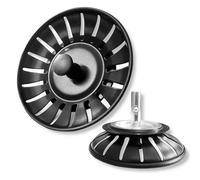 2 Pièces Crépine d'évier de Cuisine, Filtre Évier Cuisine, 304 Bouchon Evier Cuisine Inoxydable,Bonde à Panier Filtre Evier, Panier à Tamis pour Évier,pour Cuisine et Salle de Bain Diamètre(Noir 78mm)