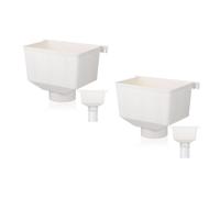 2 Pièces Crépine pour Tuyau de Gouttière en Plastique Blanc | Installation Facile, Forme Résistante à Déformation, Usage Extérieur, Protection des Fondations, pour Villas