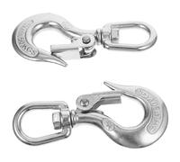 2 Pièces Crochet de Levage Américain, Pivotant | Verrouillage Sécurisé, Rotation 360 Degrés, Finition Polie Mécanique, Usage Extérieur et Marin, pour Élingues