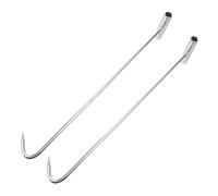 2 Pièces Crochet de Regard en T en Fer Argenté, Outil Portable | Prise Confortable, Usage Polyvalent, Ouverture Simple, pour Couvercle de Puits et Grille, Format Compact