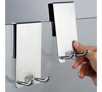 2 Pièces Crochet Douche Mural adapter 6-12 mm d'épaisseur verre Acier inoxydable brossé Vendos85