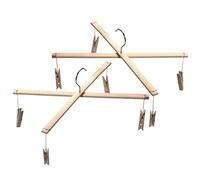 2 Pièces Crochet en Bois Étendoir à Linge Clips De Séchage De Chaussettes Cintre Support De Séchage De Soutien-Gorge Séchoir De Voyage Bambou Pince à Chaussettes Multifonction
