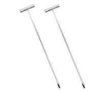 2 Pièces Crochet en T en Métal Argenté, Levage Facile | Outil Robuste Main, Design Renforcé et Ergonomique, pour Regards, Fosses Septiques et Couvercles