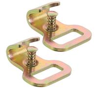 2 Pièces Crochet Plat D'arrimage à Cliquet pour Sangle, Acier Or | Remplacement pour Sangles D'arrimage, Capacité 0,8 Tonne 1764 Lbs Wll, Camion et Plateau