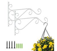 2 Pièces Crochet Pour Plante,Crochet Pour Plante Blanc,Crochet Pour Plante Suspendue,Avec Des Vis,Utilisé Pour Accrocher Des Paniers De Fleurs,Des Lanternes,Des Mangeoires À Oiseaux,Des Décorations