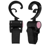 2 Pièces Crochet Suspendre pour Poussette Double, PP Rose, Compact | Poussette et Vélo Garçon et Filles, Léger et Portable, Forte Charge, Pratique au Quotidien