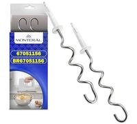 2 Pièces Crochets à Pâte pour Batteur Electrique Cuisine avec Code Original 67051156 BR67051156 pour Braun Batteur Électrique - Garantie de 10 Ans - MONTERAL
