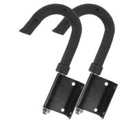 2 Pièces Crochets de Sécurité Noirs, Stabilisation de Toit | Fer Robuste, Installation Facile, Fixation sur Faîtage, Adaptés au Garage, Chantier et Travaux D'entretien Domestiques